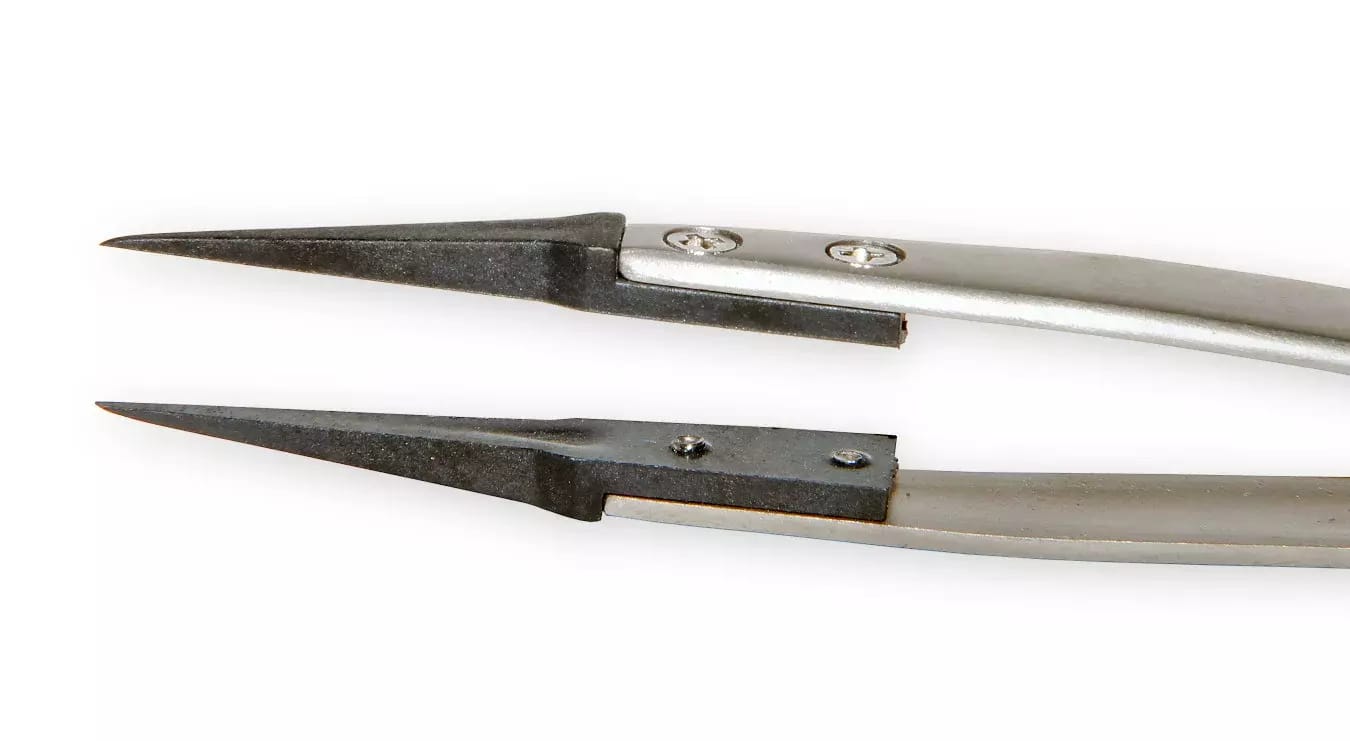 Antistatische Edelstahlpinzette VETUS ESD-259A mit PPS-Spitze – 2