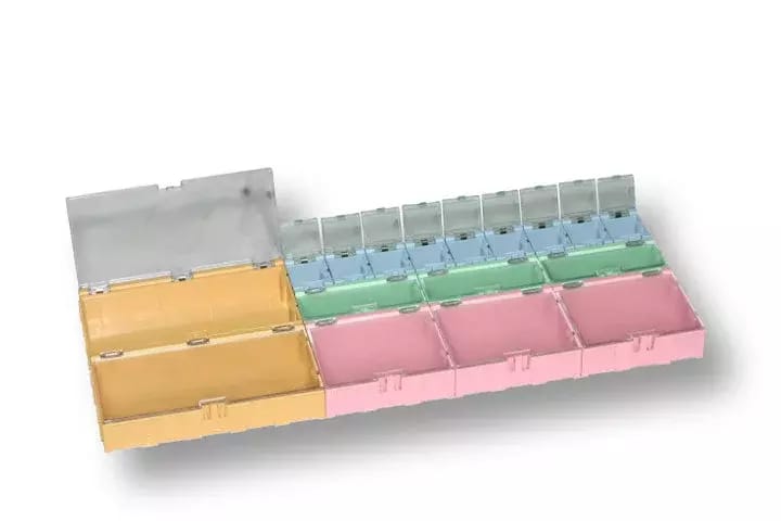 Miniatur-Kunststoffschubladen für SMD-Bauteile B4 - grün – 2