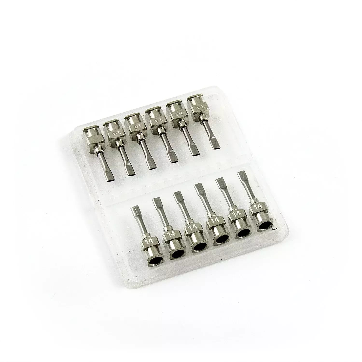 Flache Dosiernadeln aus rostfreiem Stahl 14G 0,5\" Satz 12 Stück