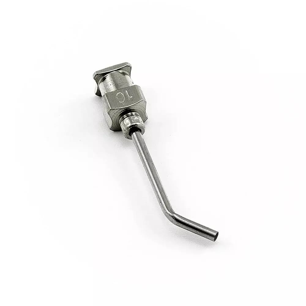 Edelstahl-Dosiernadel 45° gebogen 16G 1\"