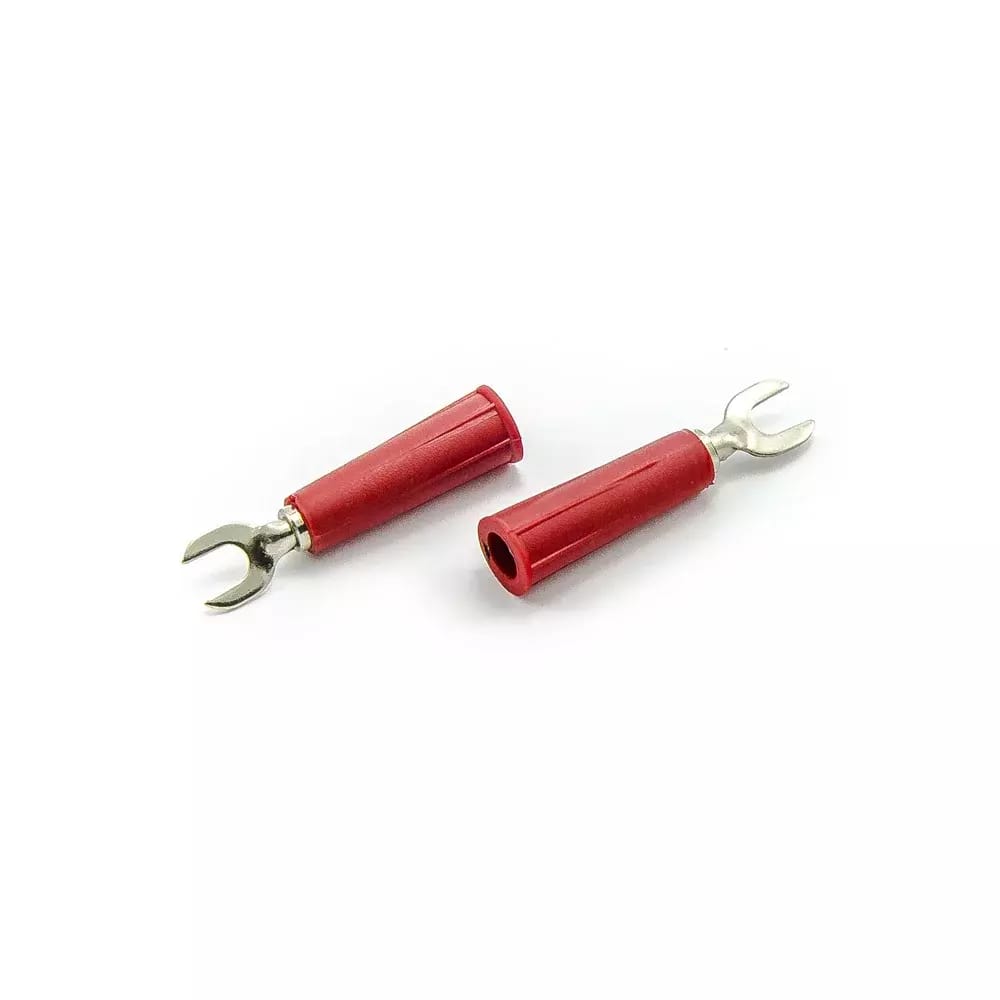 Reduzierstück Banane - Kabelgabel rot 4mm