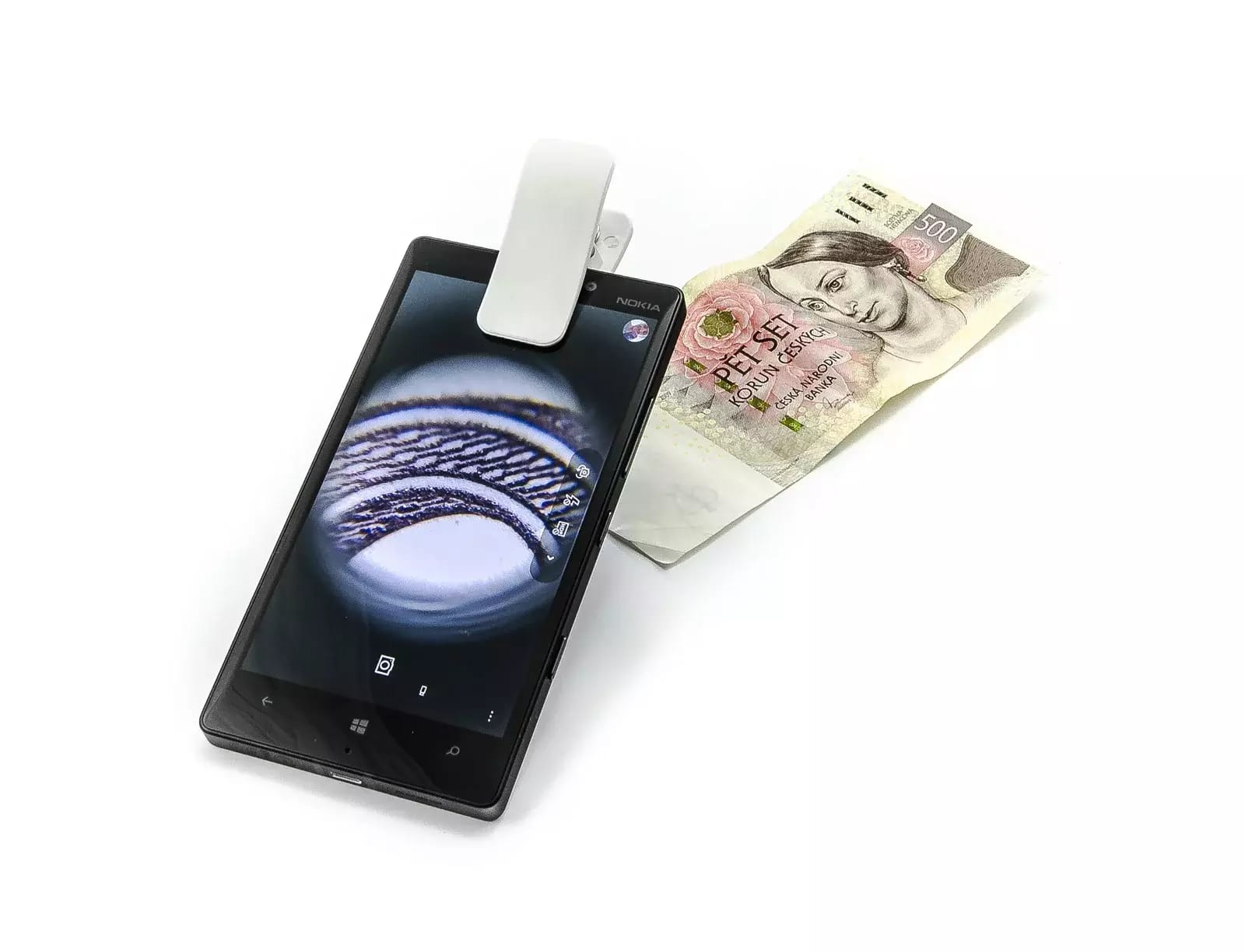 Mikroskop für Handys - Clip mit LED- und UV-Beleuchtung 60x – 2