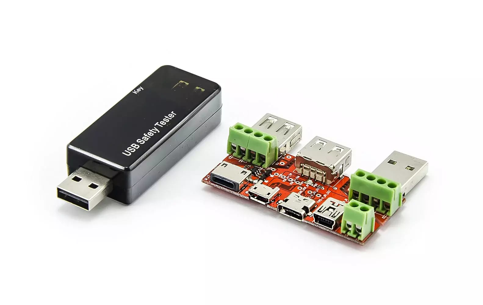 USB-Tester mit Lightning-, USB-C-, Mini- und Micro-USB-Reduzierern, 3-30V, 0-5A – 2
