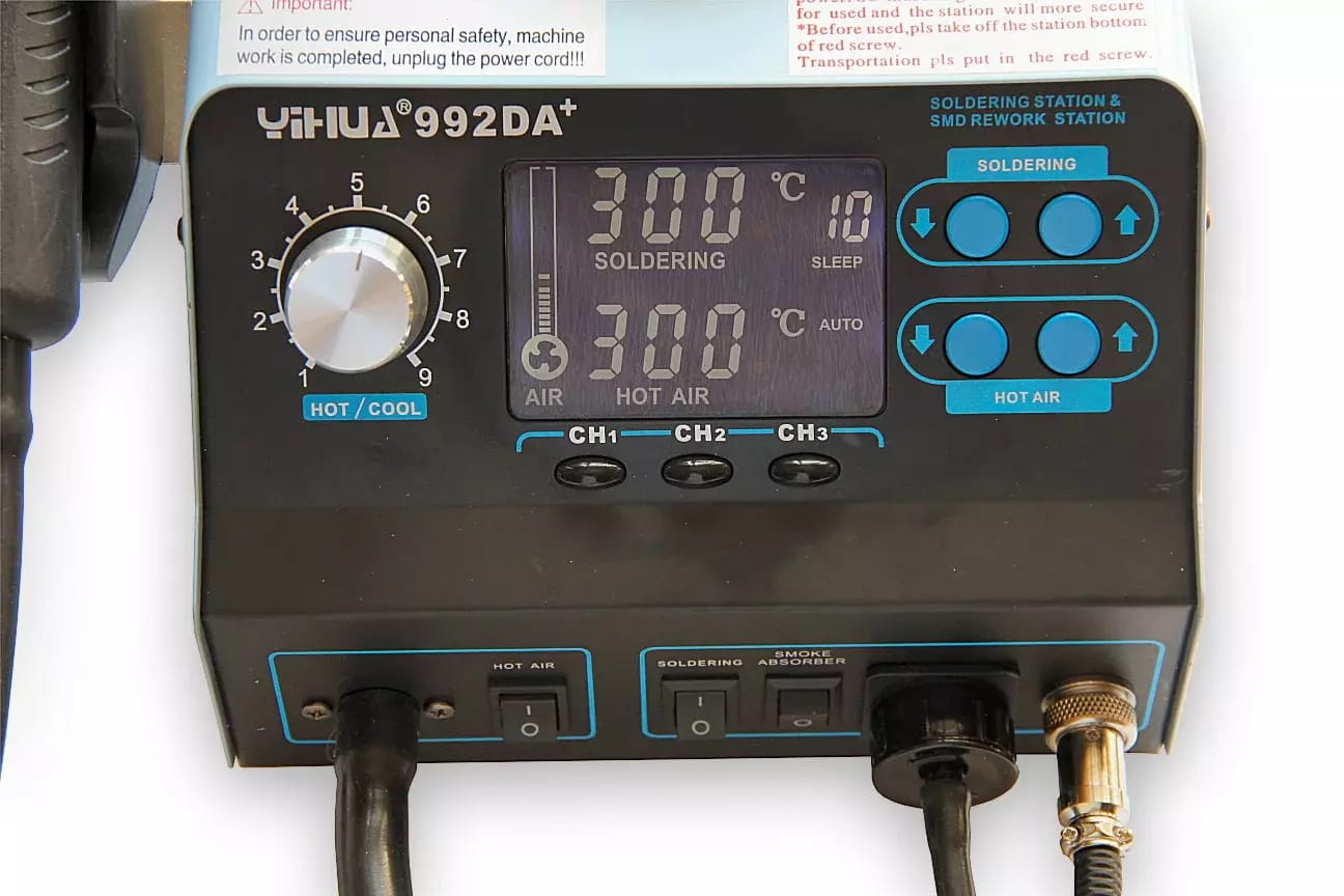 Kombinierte Lötstation 992DA+ DYNAMIC mit Speicher – 2