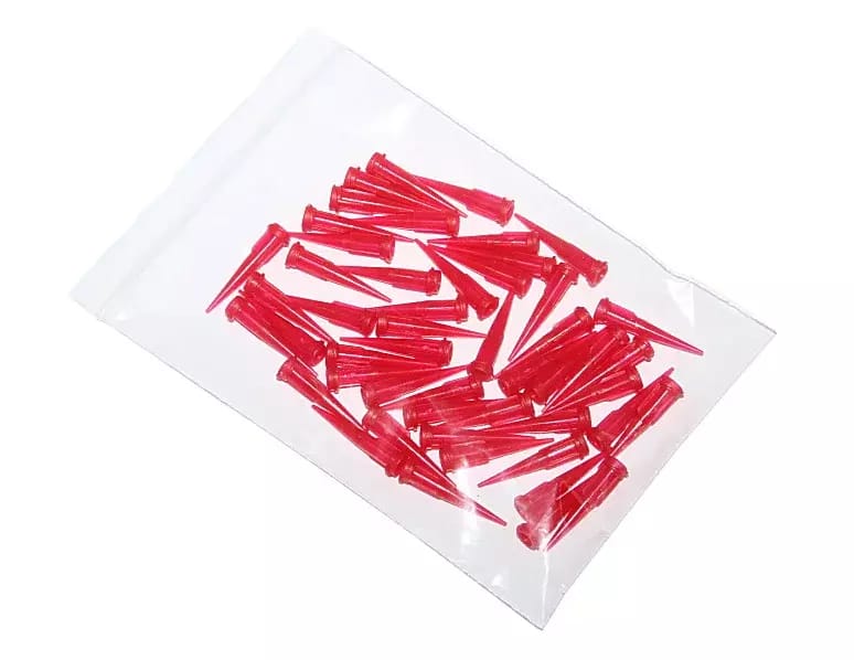 Konische Kunststoff-Dosiernadeln rot 25G 50St