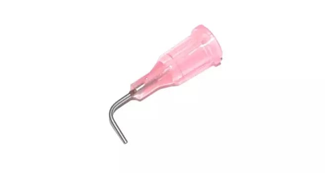 90° gebogene Applikationsnadeln mit Edelstahlkanüle rosa 20G 1St