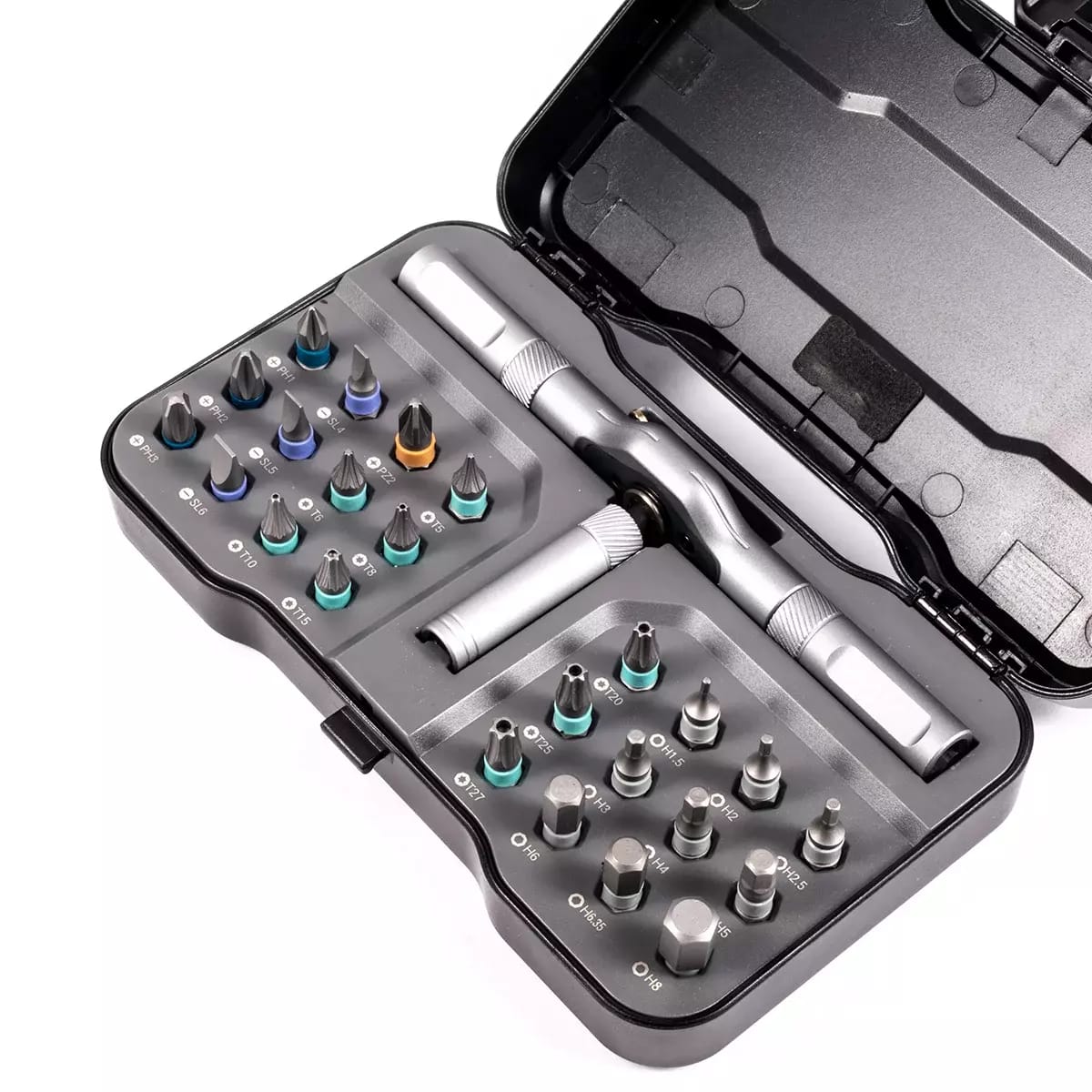 Satz von 24 magnetischen Bits mit einstellbarer Ratsche DUKA RS1 24 in 1 – 2