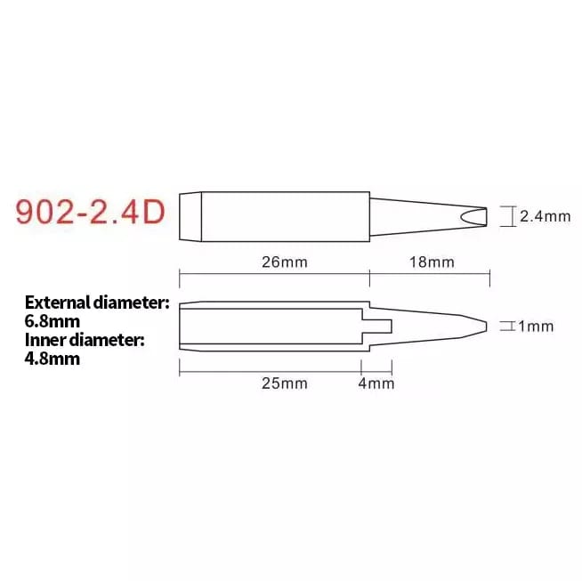 902 Serie 2.4D Lötspitze für YIHUA Stationen – 2