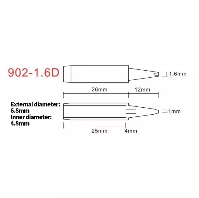 Lötspitze 1.6D Serie 902 für YIHUA-Stationen – 2